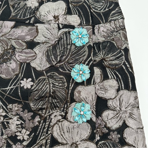 DOLCE & GABBANA Floral Brocade Mini Skirt, Gray - Picture 2 of 12
